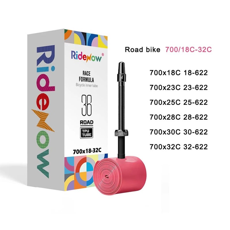 Bibike 2/4 Pack Ridenow TPU Tubes 700x18-32c Inner Tubes, 45/65/85mm Metal Presta Valve with Removable Core - Image 3