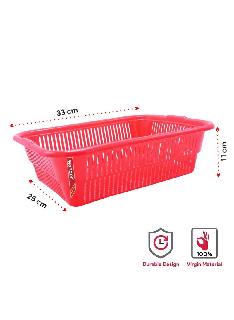 Wonder Wonder Homeware Prime Natasha 1013 Multipurpose Basket, Set of 3 Pcs 4 Ltr (Red)  - Image 2