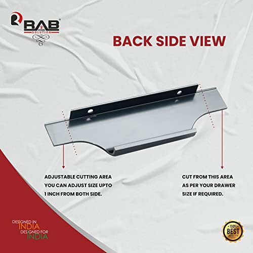 RAB Handle Zinc Kitchen and Office Drawer/Cabinet/Door/Wardrobe Profile Handle Pack of 1 Psc (Code:- Hand F 121, Finish:- Grey, Size:- 16") - Image 5