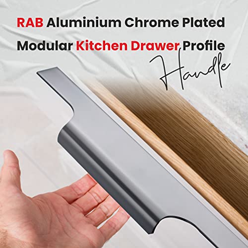 RAB Handle Zinc Kitchen and Office Drawer/Cabinet/Door/Wardrobe Profile Handle Pack of 1 Psc (Code:- Hand F 121, Finish:- Grey, Size:- 16") - Image 4