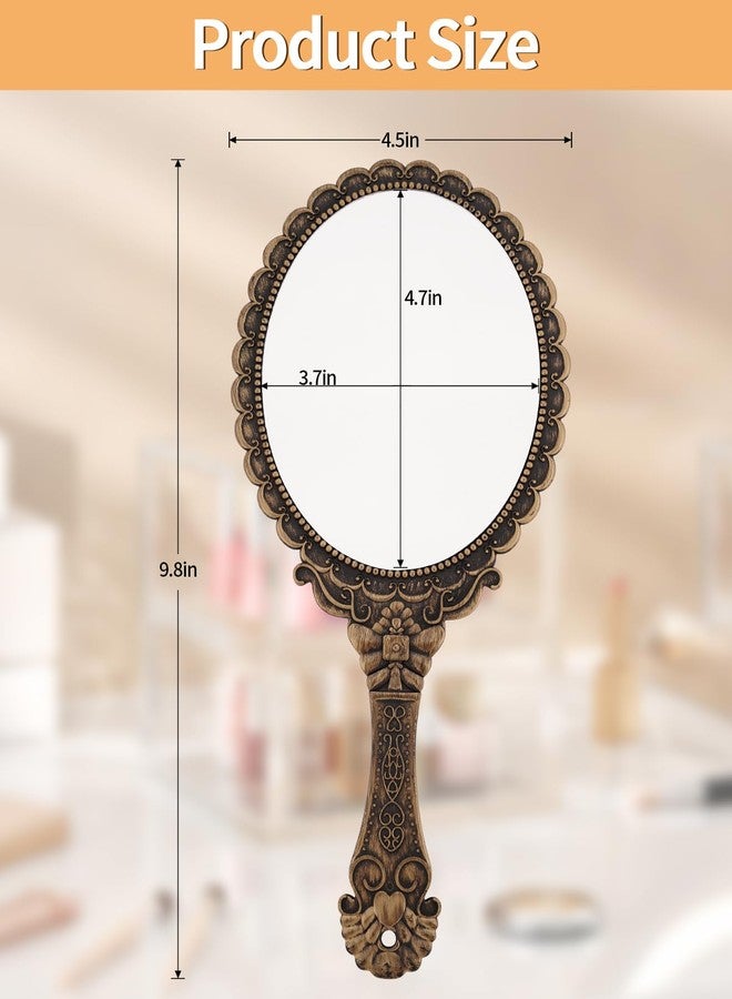 XPXKJ مرآة يد XPXKJ عتيقة مع مقبض مرآة مكياج للسفر - Image 2