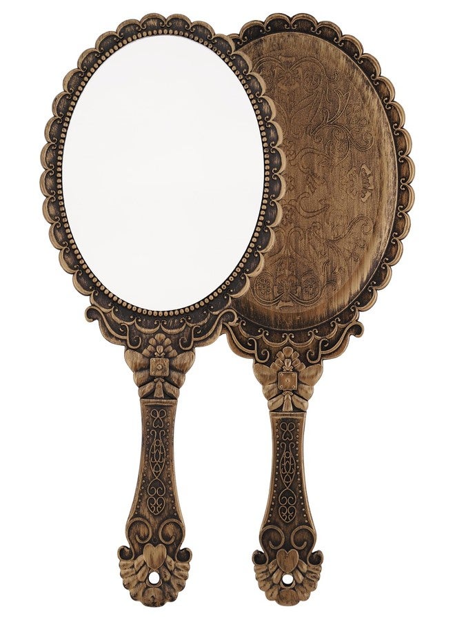 XPXKJ مرآة يد XPXKJ عتيقة مع مقبض مرآة مكياج للسفر - Image 1