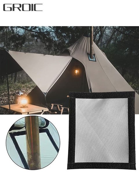 Tent Stove Jack with Resistant Glass Fiber,Fireproof Camping Kit for Canvas Tent,Fireproof Anti Scald Protection Ring
