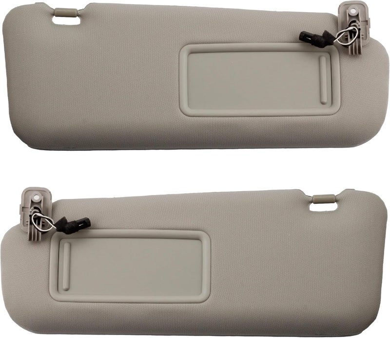 Dasbecan Left Driver and Right Passenger Side Sun Visor Compatible with Mazda CX-9 2010-2015 Replaces# TDY1-69-320 Gray with Mirror and Vanity Light - Image 1