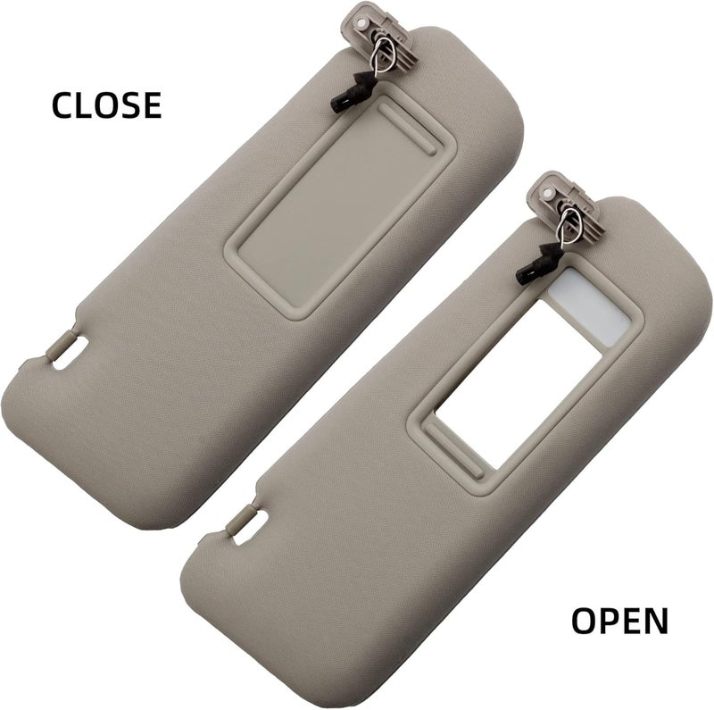 Dasbecan Left Driver and Right Passenger Side Sun Visor Compatible with Mazda CX-9 2010-2015 Replaces# TDY1-69-320 Gray with Mirror and Vanity Light - Image 4