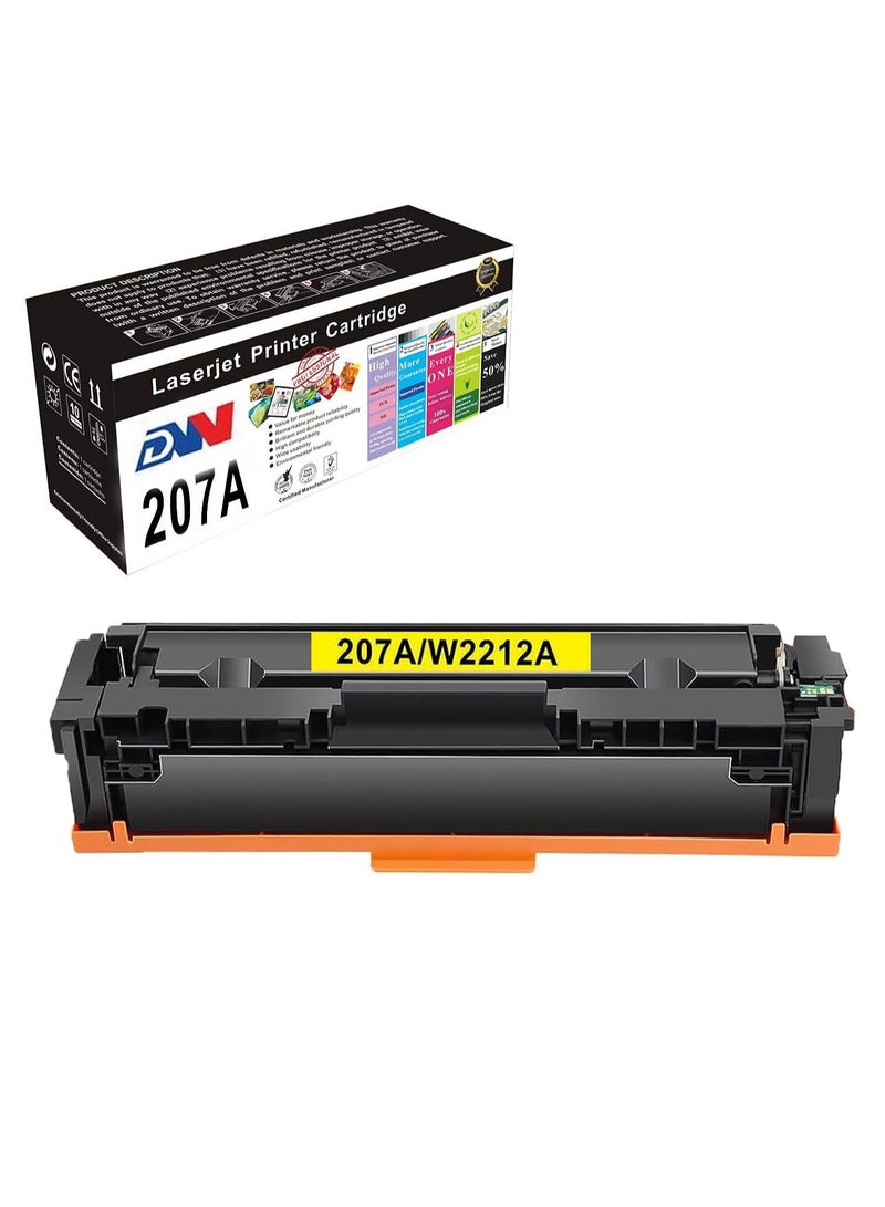 DW 207A Toner Cartridge Compatible with HP 207A W2210A Set Work for HP Color Laserjet Pro M255nw M255dw MFP M282nw M283fdn M283fdw (Yellow)