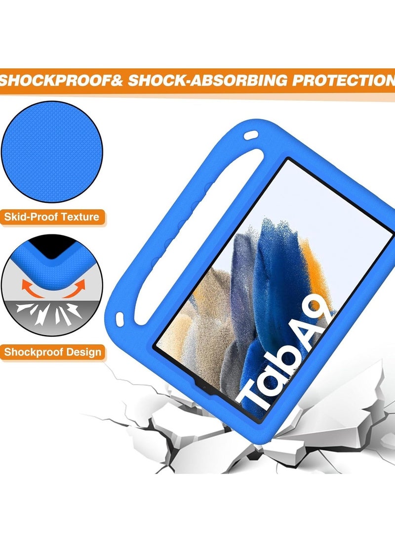 for Samsung Galaxy Tab A9（2023） SM-X110 /SM-X115 Kids Case, Lightweight EVA Kid Friendly Shockproof Protective Case,Handle Stand Heavy Duty Tablet Cover (Blue) - Image 5
