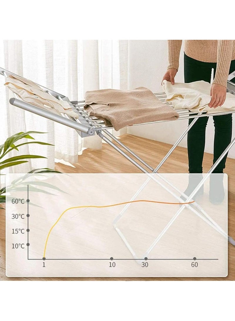 Foldable Electric Heated Clothes Airer, Foldable Heated Drying Rack, Heated Clothes Airer Dryer - Wet Laundry Fast Drying Rack, Lightweight & Foldable for Easy Storage  - Image 3