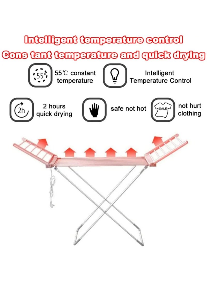 Foldable Electric Heated Clothes Airer, Foldable Heated Drying Rack, Heated Clothes Airer Dryer - Wet Laundry Fast Drying Rack, Lightweight & Foldable for Easy Storage  - Image 4