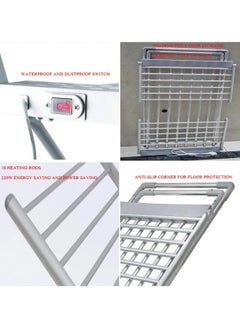 Generic Foldable Electric Heated Clothes Airer, Foldable Heated Drying Rack, Heated Clothes Airer Dryer - Wet Laundry Fast Drying Rack, Lightweight & Foldable for Easy Storage  - Image 5