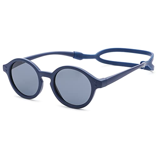 COASION Baby Polarized Sunglasses with Strap Adjustable TPEE Flexible Frame for Toddler Girls Boys Age 0-12 Months (Blue) - Image 1