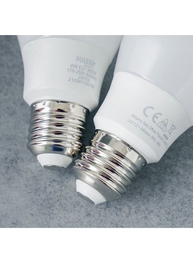 DANUBE HOME مصباح دانوب هوم ميلانو LED مجموعة 2 قطعة 6 واط E-27 4000 كيلفن | مصابيح توفير الطاقة لغرفة المعيشة وغرفة النوم وغرفة الطعام والمكاتب - Image 2