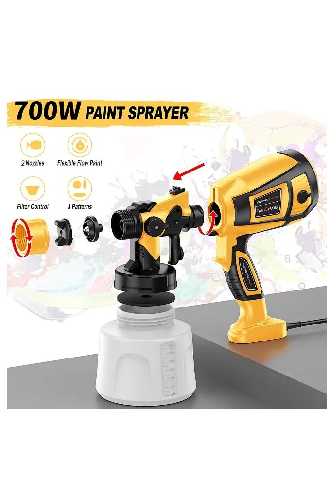 Snooe Paint Sprayer, 700W HVLP Spray Gun Easy to Clean, for Furniture, Cabinets, Fence, Walls, Door, Garden Chairs - Image 3