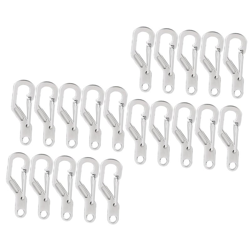 20Pcs Metal Carabiner Keychain Clips Snap Hooks for Outdoor Camping Hiking Accessories Black - Image 2