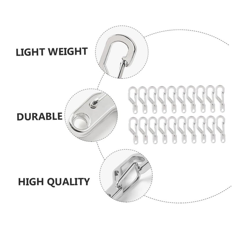 20Pcs Metal Carabiner Keychain Clips Snap Hooks for Outdoor Camping Hiking Accessories Black - Image 3