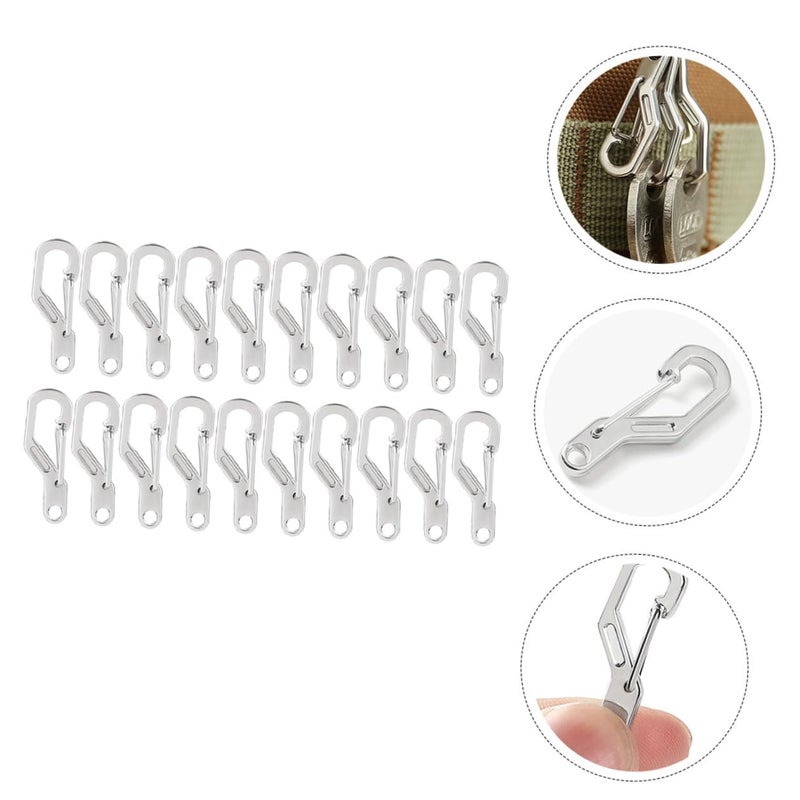 20Pcs Metal Carabiner Keychain Clips Snap Hooks for Outdoor Camping Hiking Accessories Black - Image 4