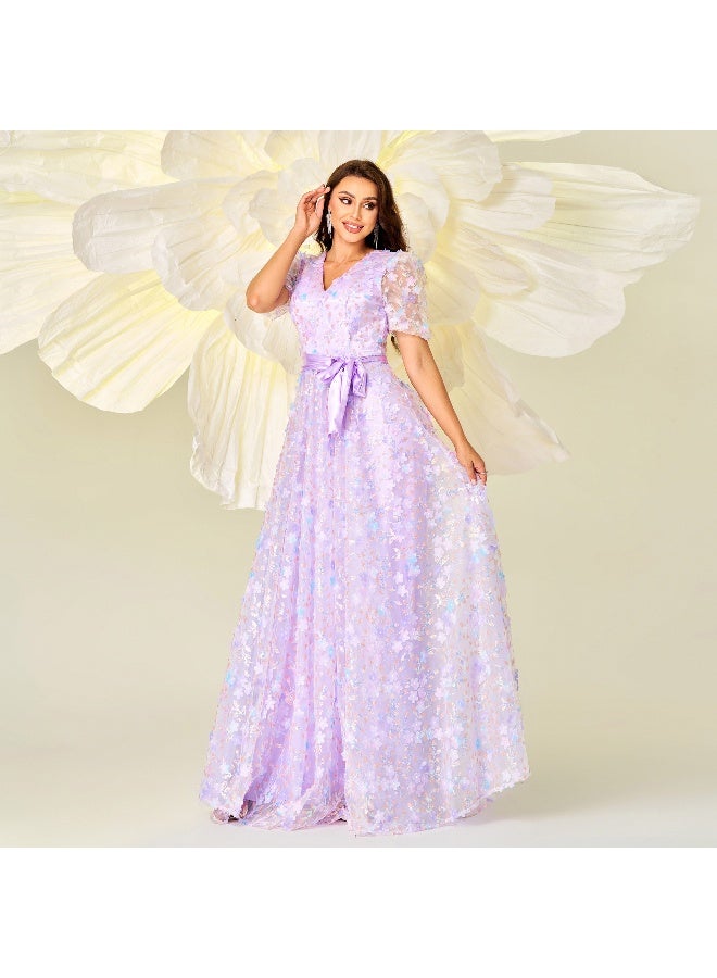 Madam Uniq Floral Embellished Gown Dress - Image 4