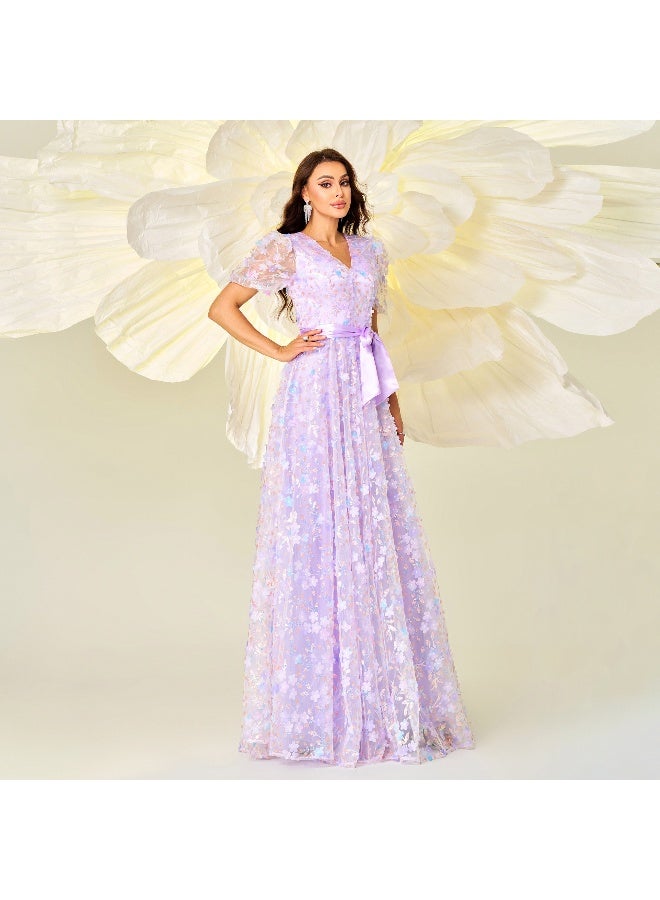 Madam Uniq Floral Embellished Gown Dress - Image 3