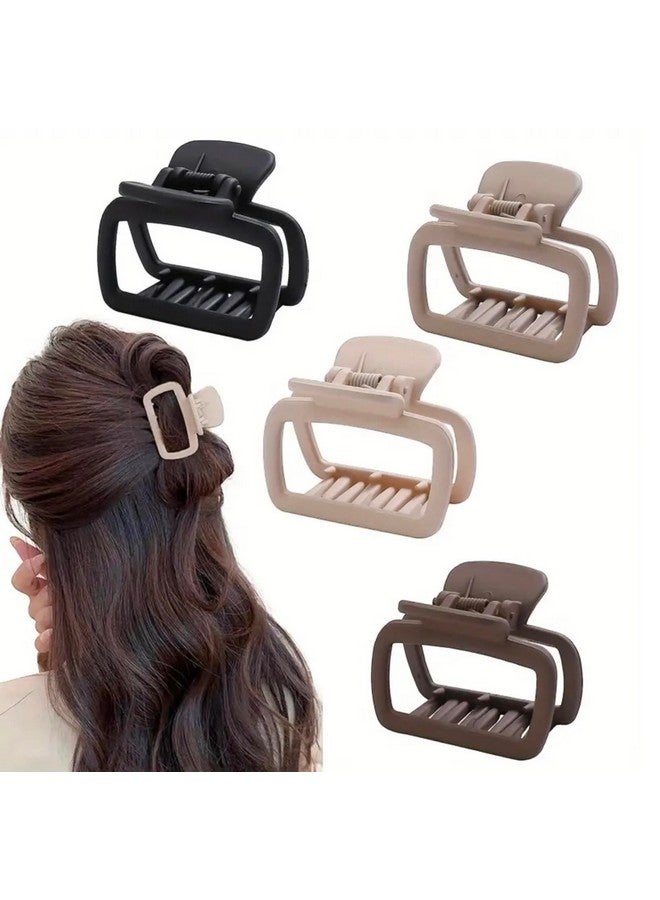 PACTIV 4pcs Simple Large Square Hair Clips, Solid Colored Hairpins, Suitable For Party Holiday Hair Styling, Perfect Gifts For Girls appl - Image 1