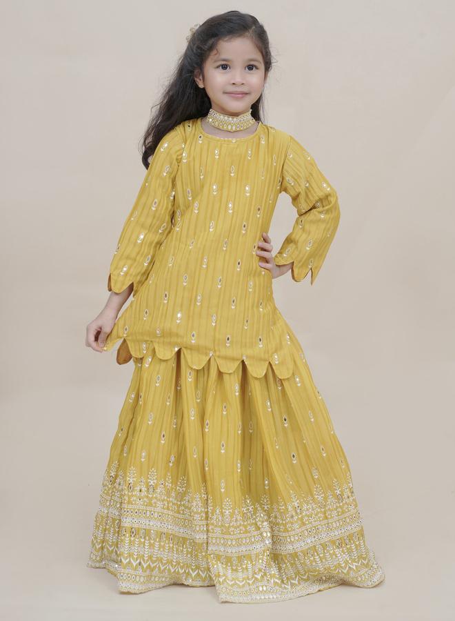 Maithili Maithili Embellished Scallop Edge Top and Lehenga Set  - Image 1