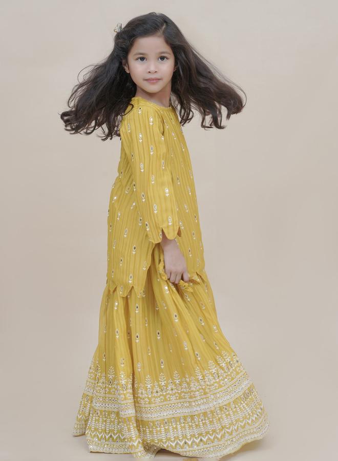 Maithili Maithili Embellished Scallop Edge Top and Lehenga Set  - Image 3