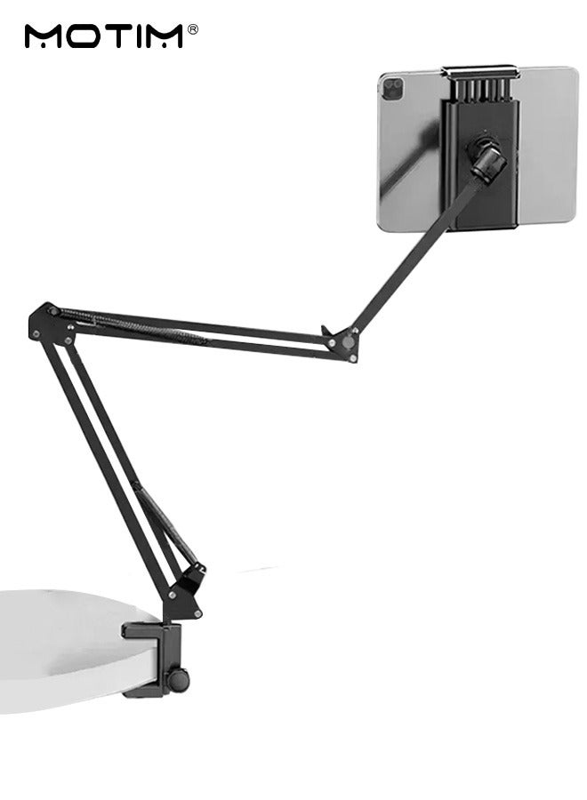 موتيم حامل هاتف بجانب السرير وحامل جهاز لوحي 2 في 1، حامل هاتف مرن ذو ذراع طويل للمكتب، حامل iPhone، حامل هاتف محمول وجهاز لوحي بزاوية 360 درجة لمشاهدة مستقرة - Image 1
