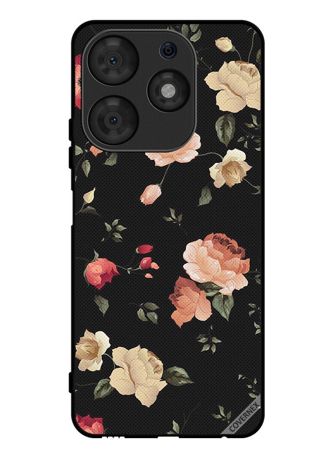 Covernex غطاء حماية لهاتف Tecno Spark 10 Pro مع خلفية فنية من الزهور - Image 1
