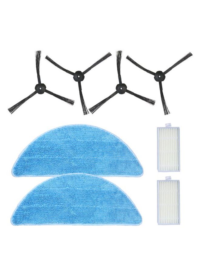 8-Piece Plastic Robot Vacuum Cleaner Replacement Accessory Set H21087 Blue/Black/White