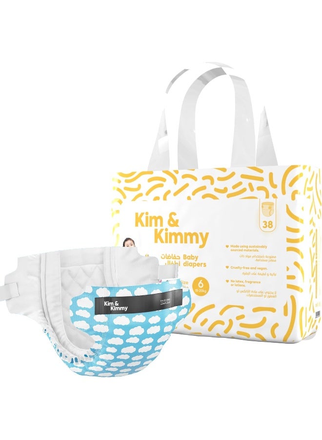 كيم آند كيمي حفاضات كيم آند كيمي - مقاس 6 ، 15-20 كجم ، الكمية 38 - Image 1