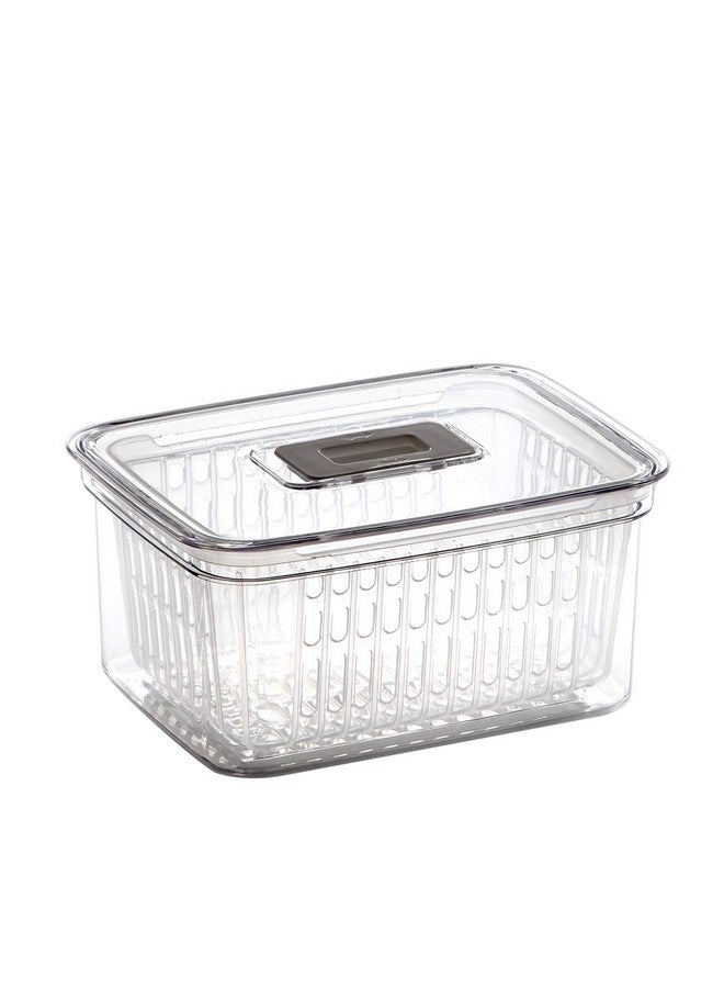 BINO | Produce Saver - 6.8 Cup/1.6L | Fridge Storage Containers for Fruits and Vegetables | Adjustable Air Vent, Removable Basket | BPA-Free Fridge Organizers - Image 1