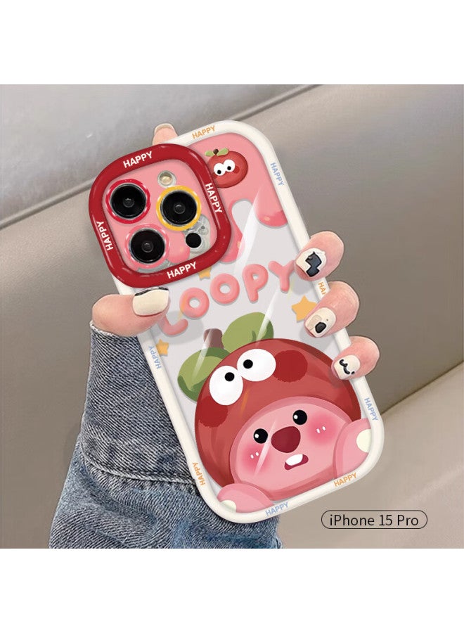 Inkaida Yingkaida Iphone 15 Pro Case، غطاء حماية كاملة مضاد للصدمات ومقاوم لبصمات الأصابع للرجال والنساء، غطاء منتفخ لـ Apple Loopy - Image 1