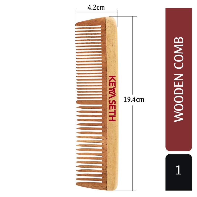 KEYA SETH AROMATHERAPY, DEVICE OF DROP Keya Seth Aromatherapy Organic Neem Wooden Comb II Massages Scalp Stimulates Hair Growth Removes Dandruff - Image 2