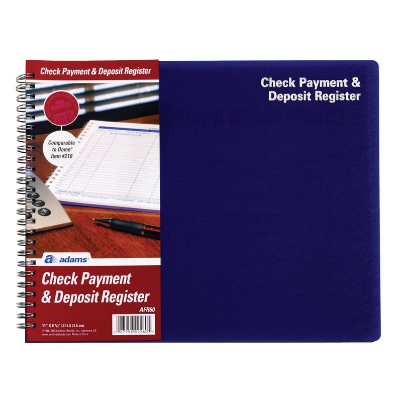 Adams Check Payment and Deposit Register, 8-1/2" x 11", 44 Pages (AFR60), White - Image 5
