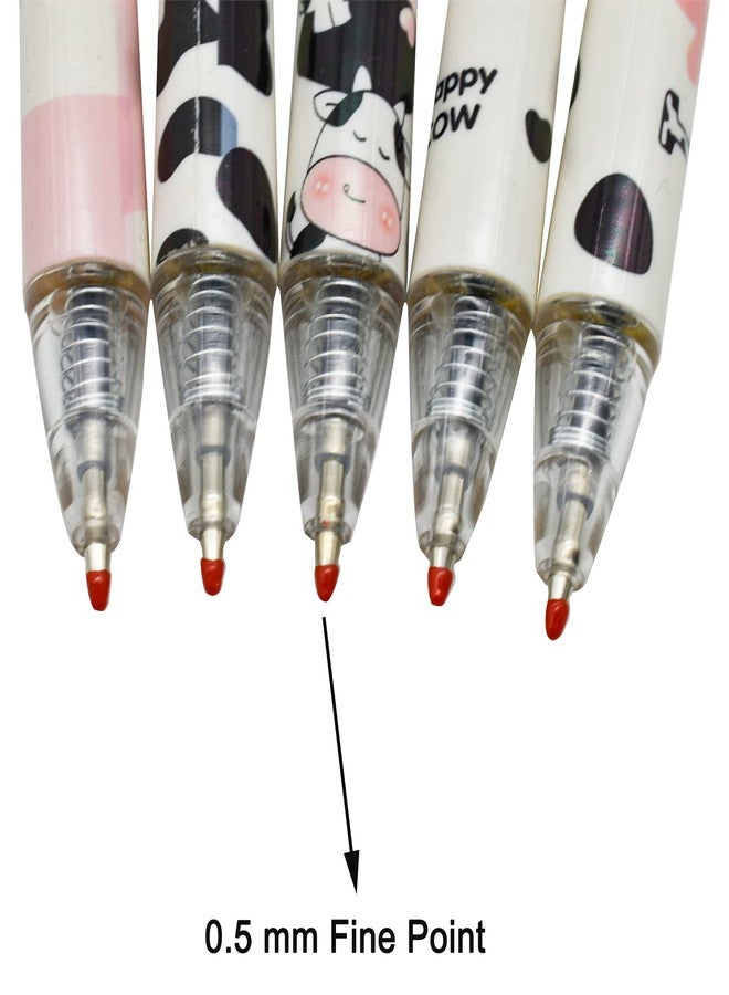 Maydahui 42 PCS Cute Milk Cow Gel Pen Cartoon Animal Pens Retractable Priting Pen Black Ink for Office Stationery School Office Supply - Image 4