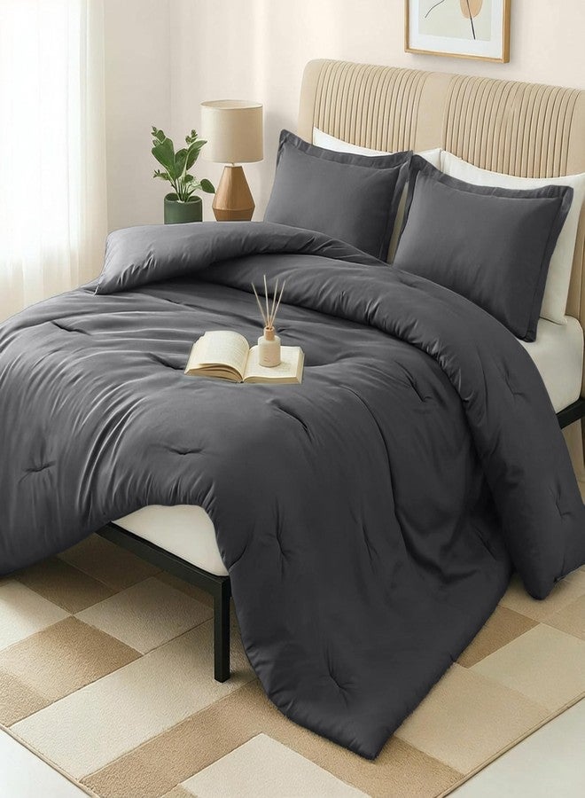 Utopia Bedding King Comforter Set 3 Piece Grey by Utopia Bedding, Comforters King Size, Bedding Comforters Sets, Down Alternative Soft Bed Set, 1 Comforter (90 x 102 inches) 2 Pillow Shams (20 x 36 inches) - Image 1
