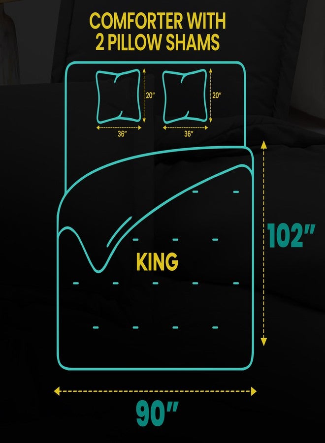 Utopia Bedding King Comforter Set 3 Piece Grey by Utopia Bedding, Comforters King Size, Bedding Comforters Sets, Down Alternative Soft Bed Set, 1 Comforter (90 x 102 inches) 2 Pillow Shams (20 x 36 inches) - Image 2