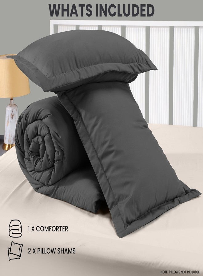 Utopia Bedding King Comforter Set 3 Piece Grey by Utopia Bedding, Comforters King Size, Bedding Comforters Sets, Down Alternative Soft Bed Set, 1 Comforter (90 x 102 inches) 2 Pillow Shams (20 x 36 inches) - Image 5