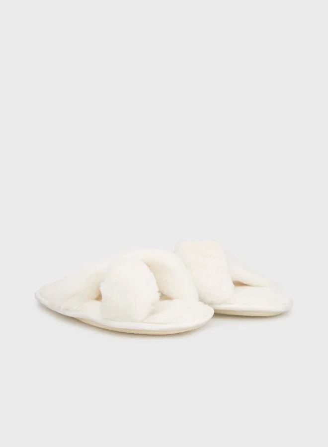 Lela Lela Soft Texture Cross Plush Slippers Women's SLIPPERS 6722001
