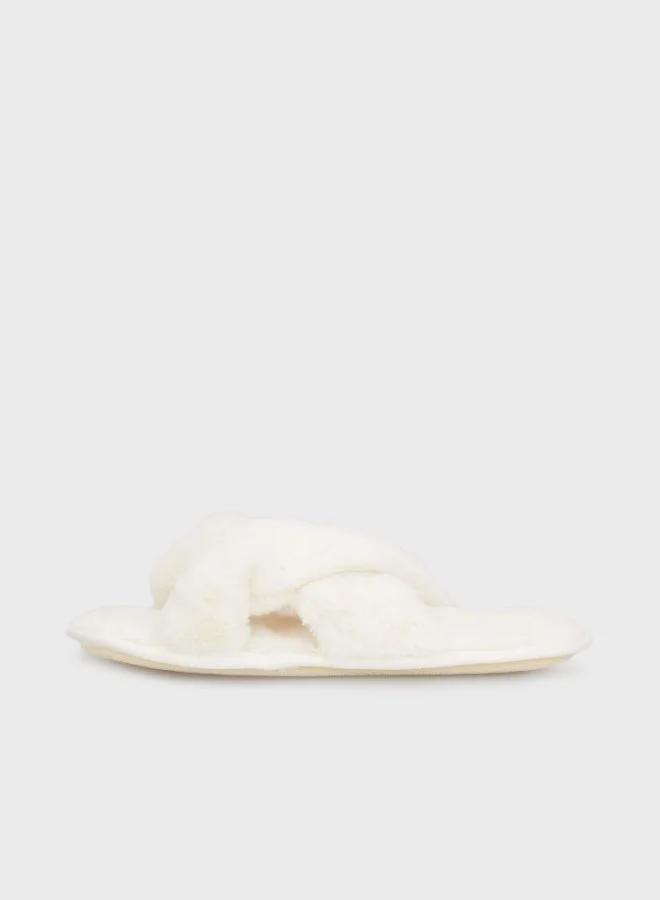 Lela Lela Soft Texture Cross Plush Slippers Women's SLIPPERS 6722001