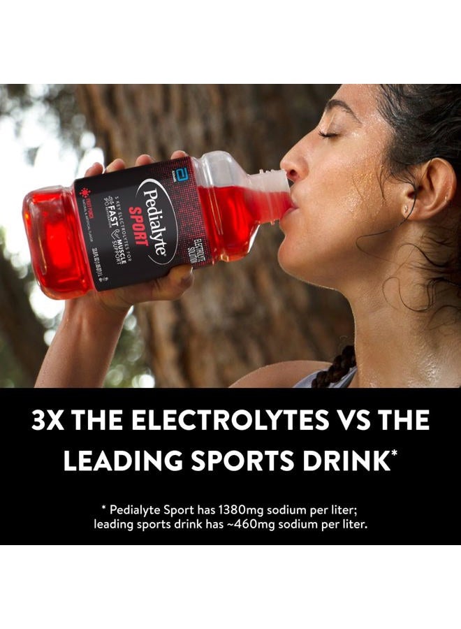 Pedialyte Sport Electrolyte Drink, Fast Hydration with 5 Key Electrolytes for Muscle Support Before, During, & After Exercise, Fruit Punch, 1 Liter, Pack of 4 - Image 4