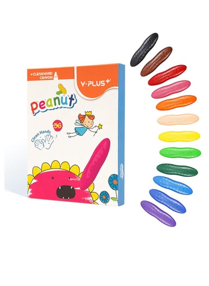 واي بلس أقلام تلوين الفول السوداني للأطفال، 36 لونًا قابل للغسل، أقلام تلوين للأطفال غير سامة للأعمار من 2-4، 1-3، 4-8، لوازم فنية للتلوين، حشوات تخزين عيد الميلاد للأطفال الصغار - Image 2