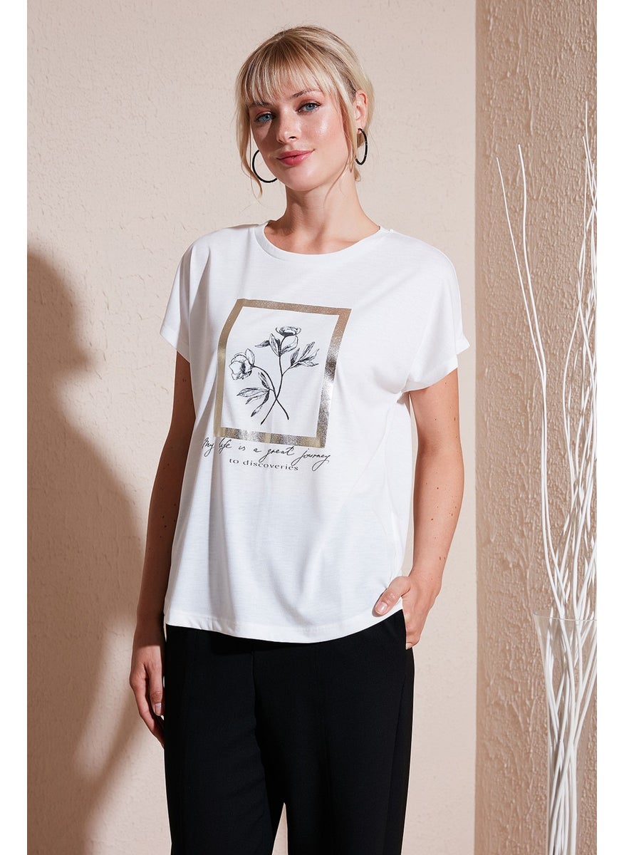 Printed Crew Neck Regular Fit T Shirt Women's T Shirt 6671006 - pzsku/ZD27DF49E2F5552266E07Z/45/_/1725789938/c6bed439-a08e-4eeb-b49b-f70c3eb98bac