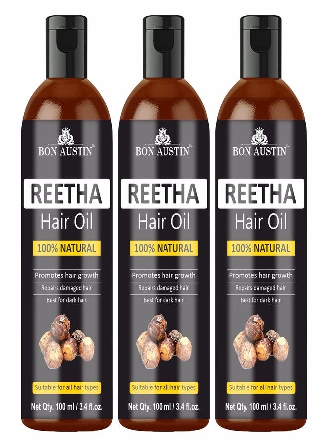 Bon Austin Reetha Hair Oil for Men & Women, 100% Natural Oils and Herbs - Promotes Hair Growth & Controls Hair Fall 100 ML - Pack of (2) - Image 1