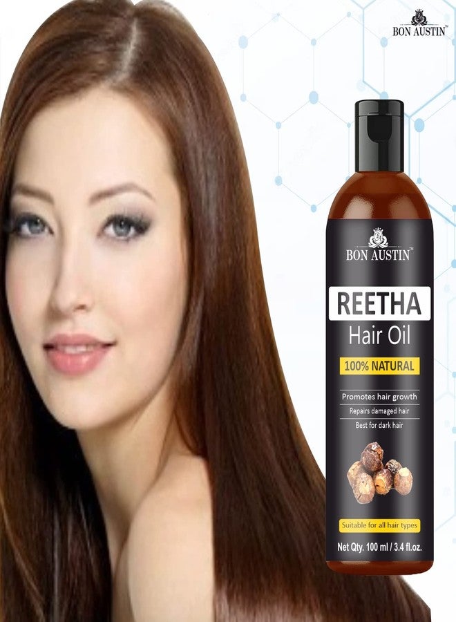 Bon Austin Reetha Hair Oil for Men & Women, 100% Natural Oils and Herbs - Promotes Hair Growth & Controls Hair Fall 100 ML - Pack of (2) - Image 3