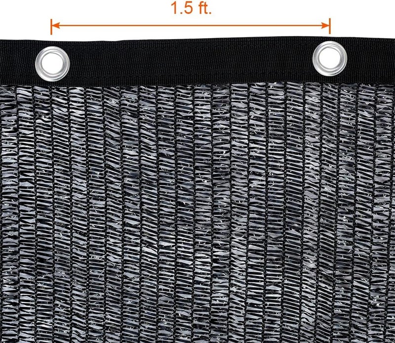 Agfabric قماش تظليل بنسبة 50% مع حلقات معدنية للحديقة والفناء مقاس 10 × 16 قدم، أسود - Image 4
