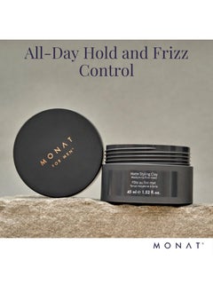 monat MONAT Matte Styling Clay for Men - Water and Clay-Based Hair Paste to Create Thicker-Looking Hair, Easy-to-Shape Net Wt. 45 ml / 1.52 fl. oz.  - Image 3