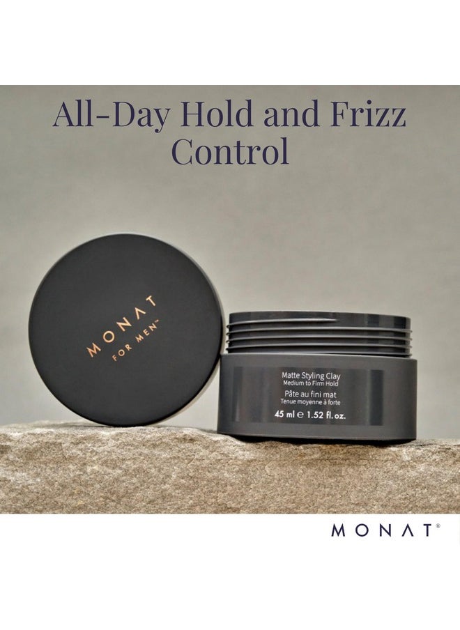 monat - MONAT Matte Styling Clay for Men - Water and Clay-Based Hair Paste to Create Thicker-Looking Hair, Easy-to-Shape Net Wt. 45 ml / 1.52 fl. oz. - Image 1