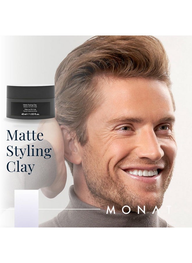 monat - MONAT Matte Styling Clay for Men - Water and Clay-Based Hair Paste to Create Thicker-Looking Hair, Easy-to-Shape Net Wt. 45 ml / 1.52 fl. oz. - Image 1