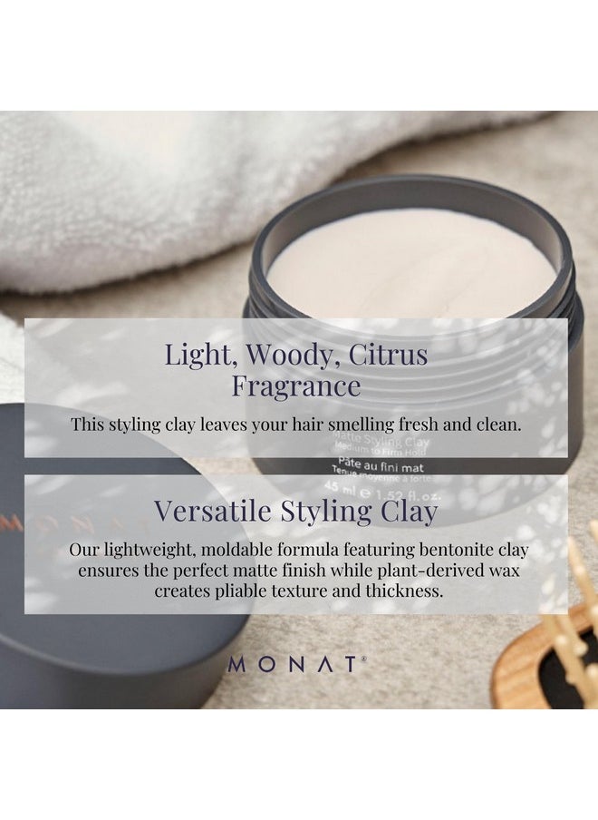 monat - MONAT Matte Styling Clay for Men - Water and Clay-Based Hair Paste to Create Thicker-Looking Hair, Easy-to-Shape Net Wt. 45 ml / 1.52 fl. oz. - Image 1