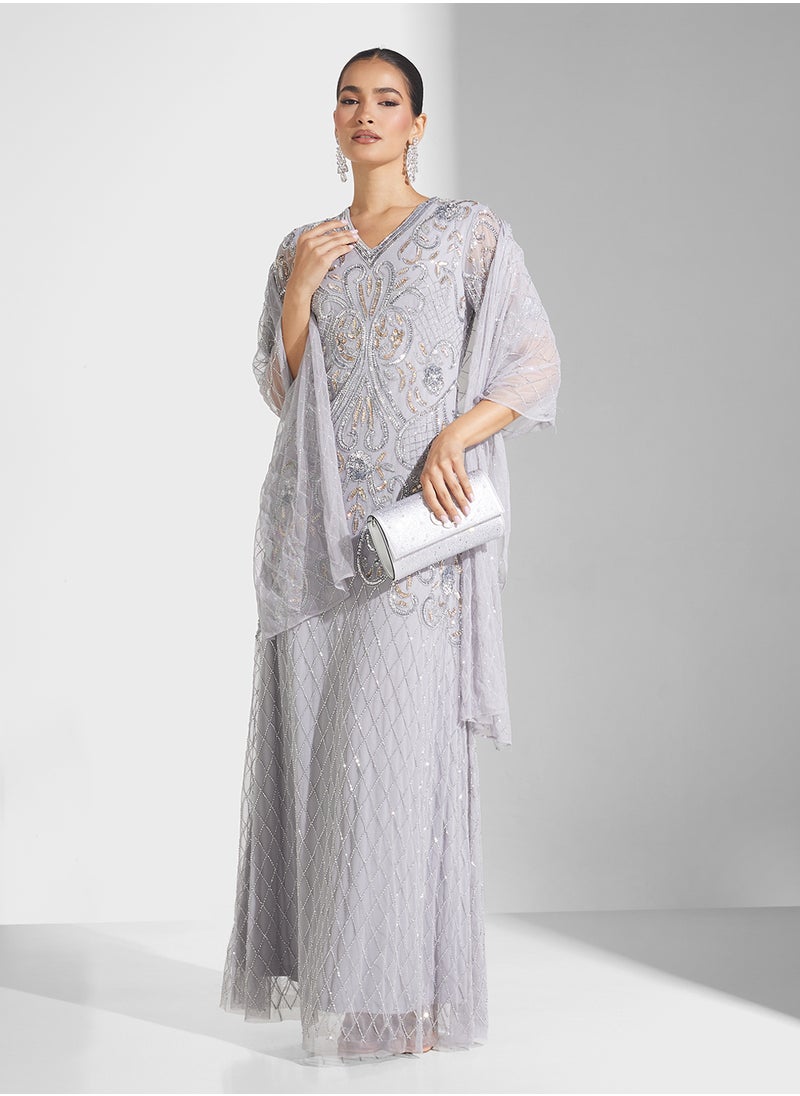 Frock and Frill - Mesh Detailed Maxi Dress - Image 1